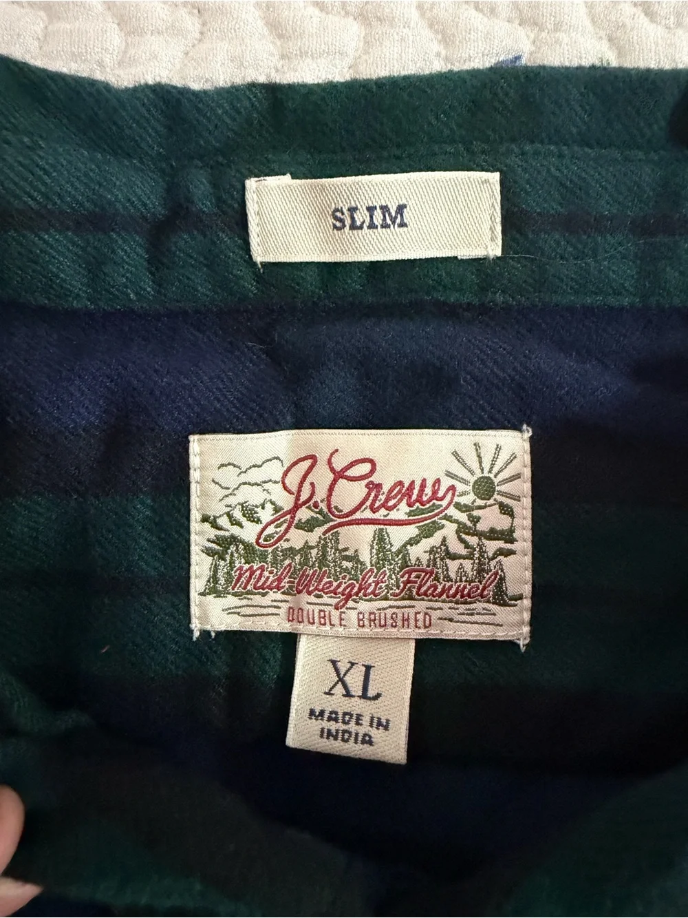 J. Crew NWOT Slim Mid Weight Flannel Double Brushed Button-Down Top Size XL